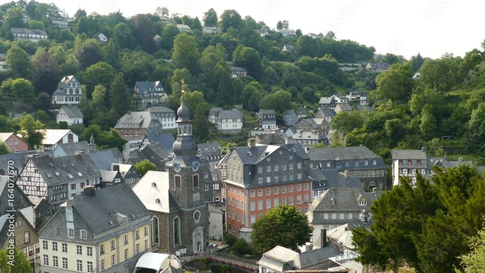 Overview of Timber frame houses in Monschau, Germany Overview of Timber frame houses in Monschau, Germany