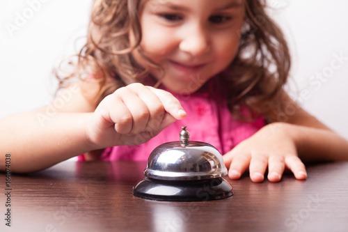 girl push on the bell
