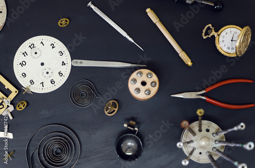 Lots of tiny mechanisms for clocks
