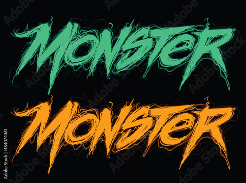 Monster. Handwritten modern brush lettering