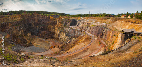 Mining Area of the Great Copper Mountain in Falun, Sweden - UNESCO World Heritage Site. The are an outstanding example of a technological ensemble with a historical industrial landscape.