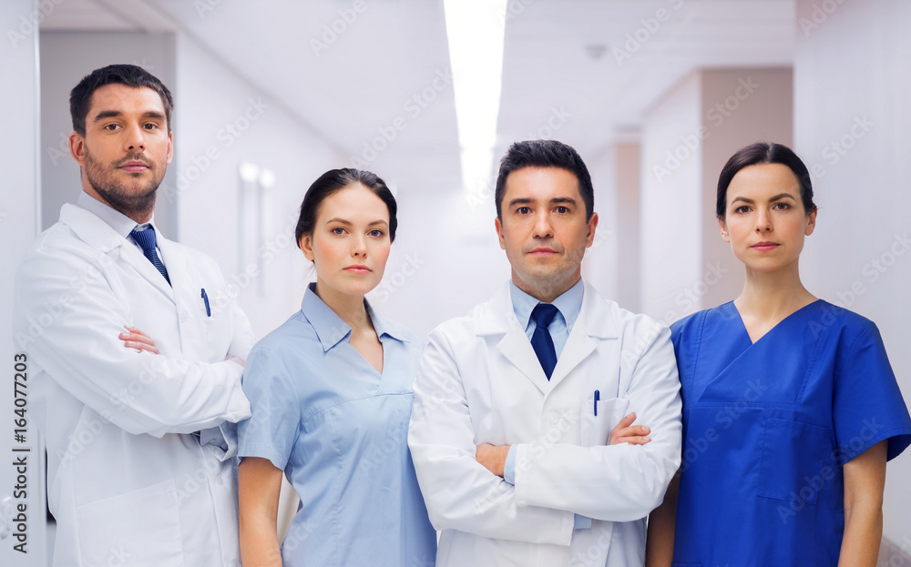 group of medics or doctors at hospital group of medics or doctors at hospital