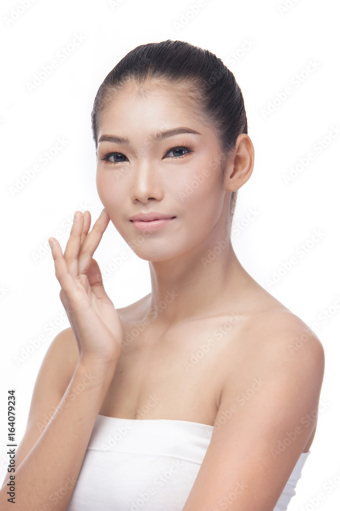 asian Beauty,Beautiful Skin care woman isolated on white background asian Beauty,Beautiful Skin care woman isolated on white background