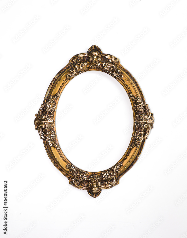 Round, ancient, museum, golden frame Round, ancient, museum, golden frame