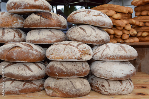 A great pyramid of fresh loaf loaves