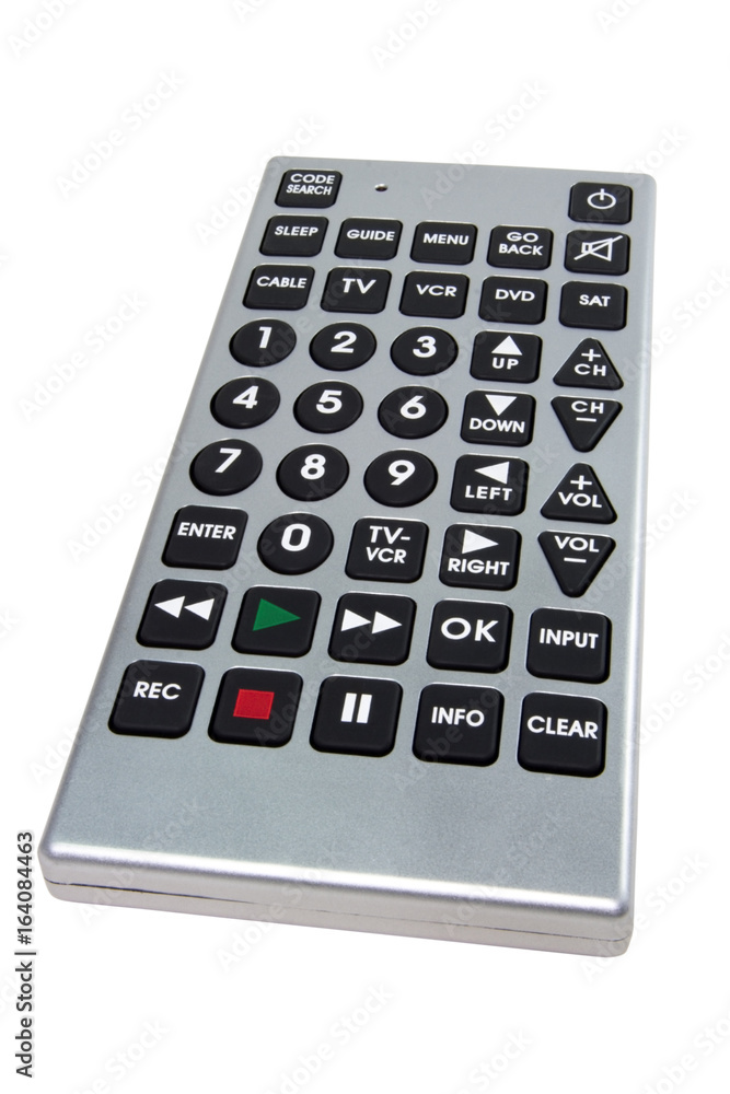 Portal to idiocy. TV remote control unit. Isolated. Portal to idiocy. TV remote control unit. Isolated.