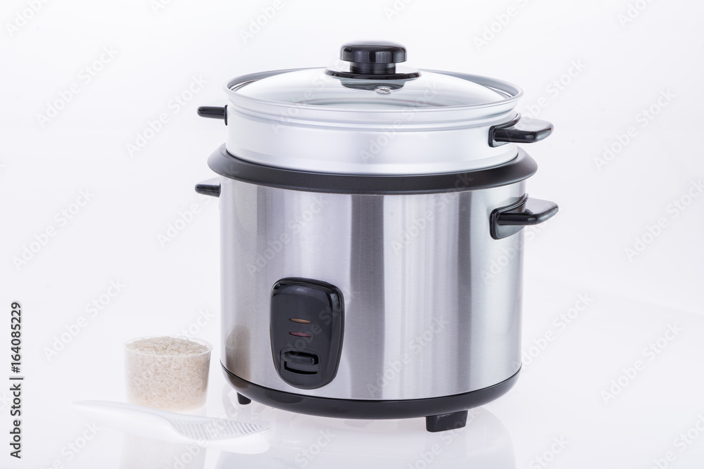 Electric rice cooker isolated on a white background Electric rice cooker isolated on a white background