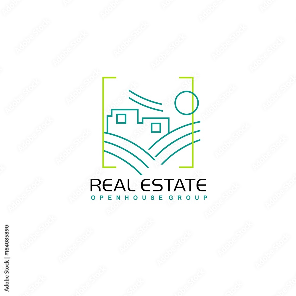 Logo template real estate, apartment, condo, house, rental, business. brand, branding, logotype, company, corporate, identity. Clean, modern and elegant style design.