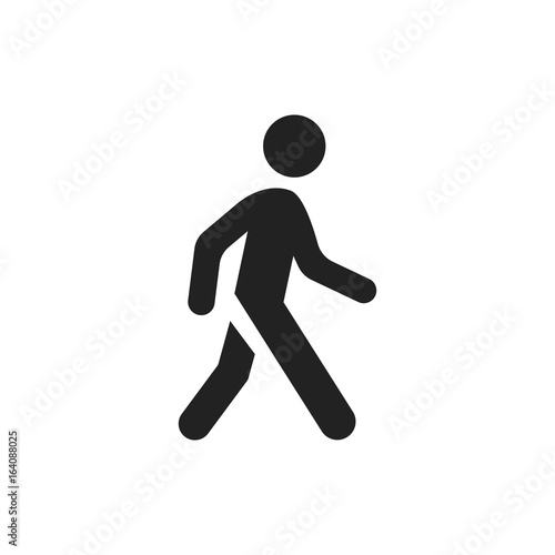 Walking man vector icon. People walk sign illustration.
