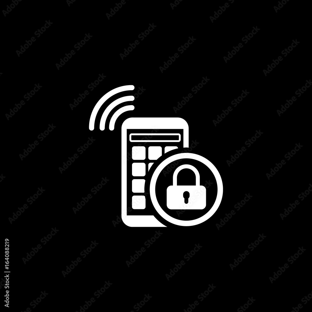 Mobile Security Icon. Flat Design. Mobile Security Icon. Flat Design.