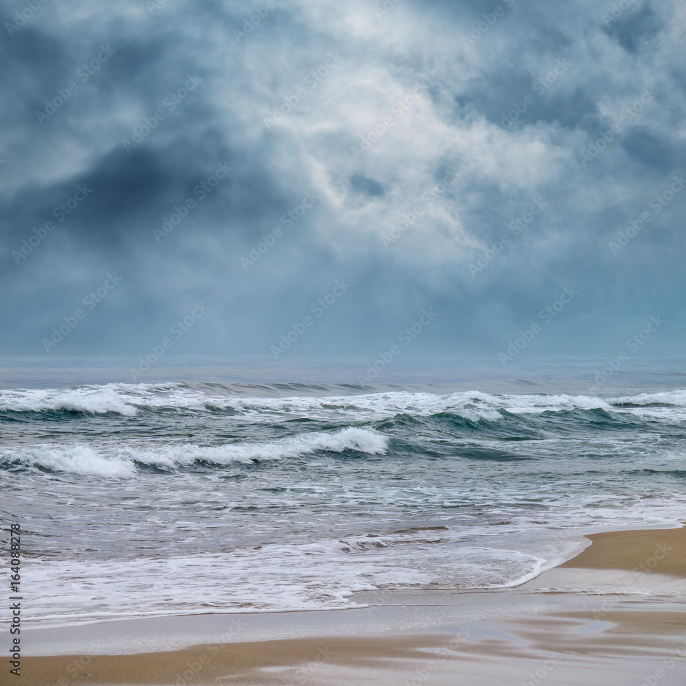 seascape image of stormy day on beach seascape image of stormy day on beach