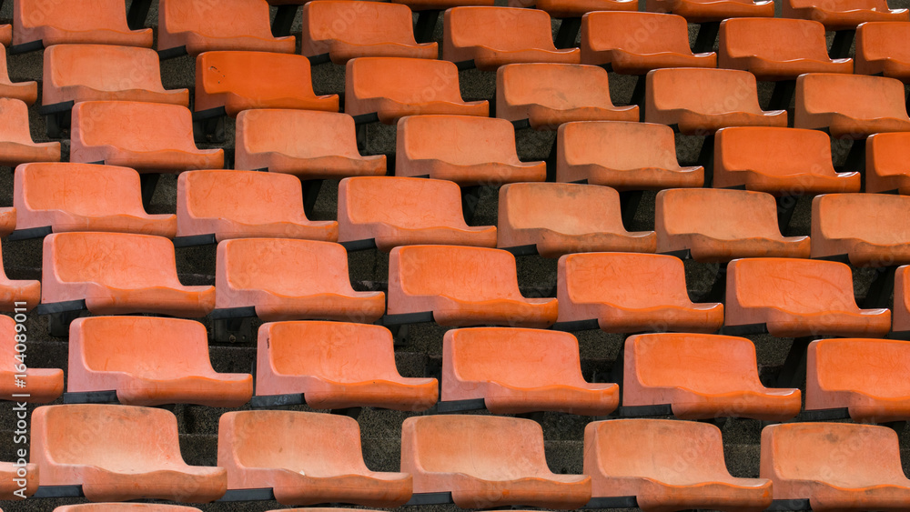 Orange seats in square