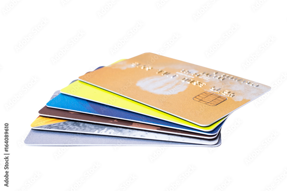 Credit cards isolated on white background Credit cards isolated on white background
