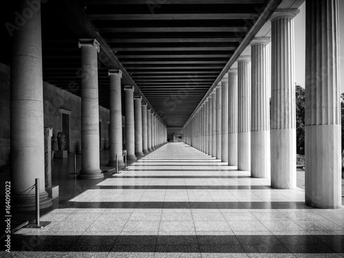 Columns at the Stoa of Attalos in the ancient Agora (Forum) of Athens photo