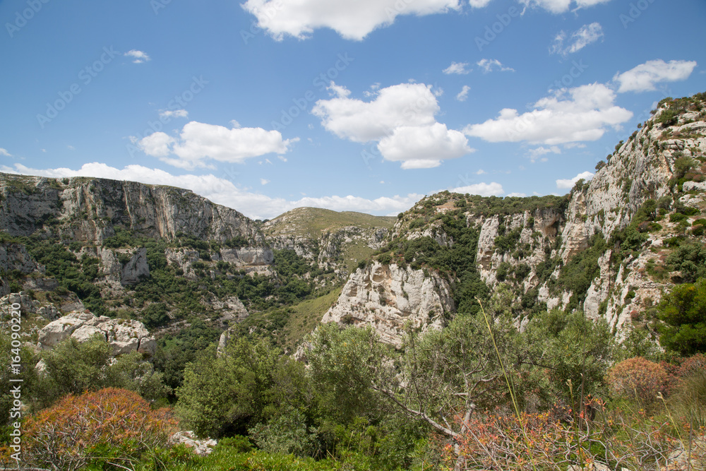 Panorama, Riserva Naturale Orientata Cavagrande del Cassibile, primavera, Sicilia 