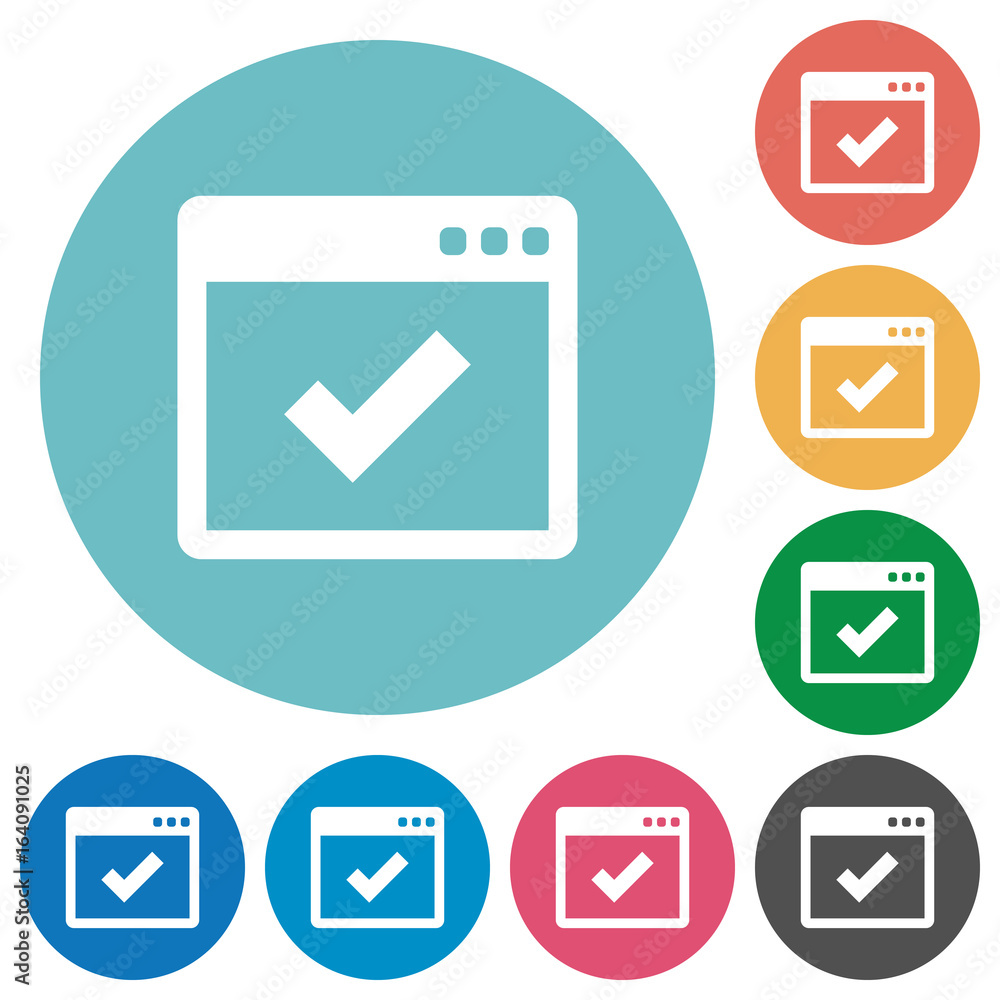 Application ok flat round icons Application ok flat round icons