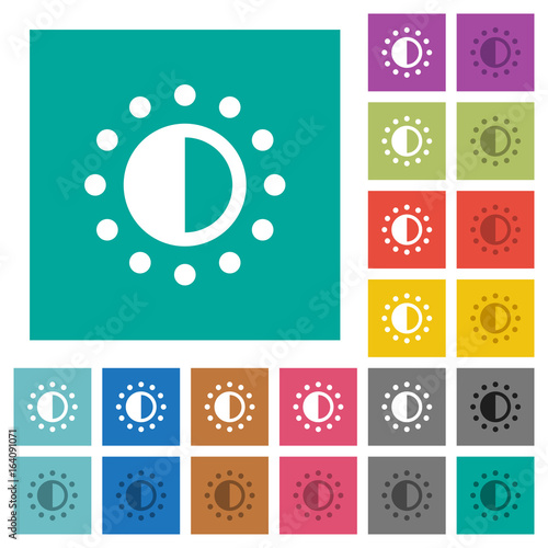 Saturation control square flat multi colored icons