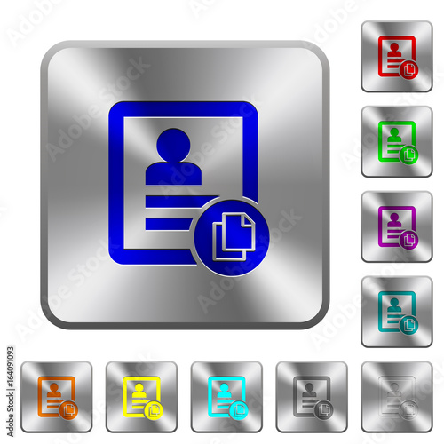 Copy contact rounded square steel buttons