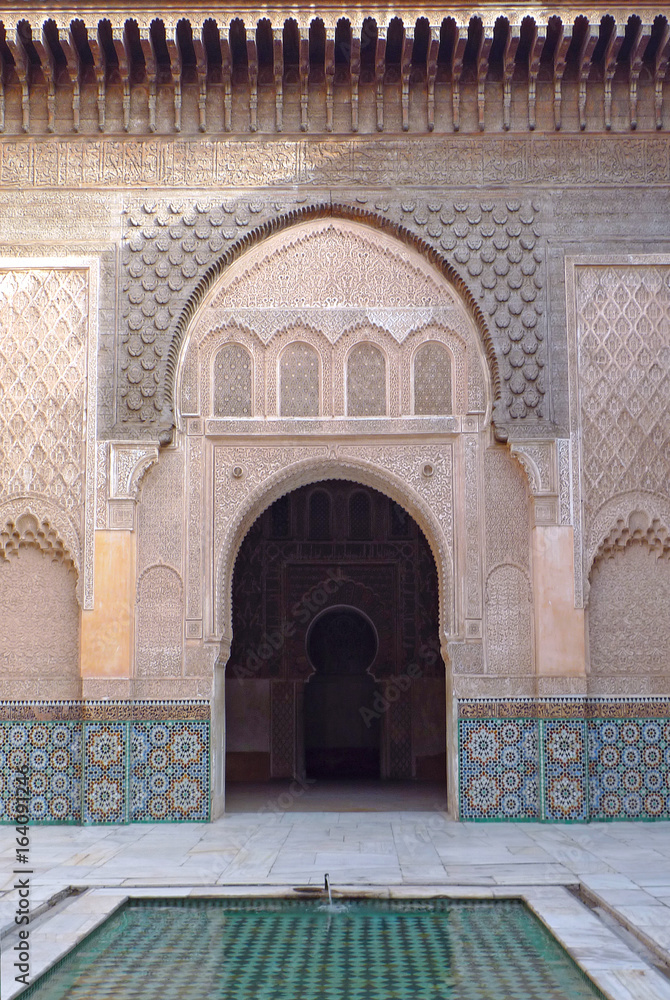 Moroccan architecture, with colorful typical tiles
