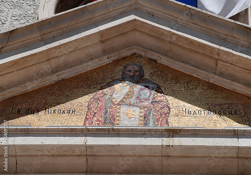 Kotor (Montenegro): Mosaic at the Serbian Orthodox church of St. Nicholas photo