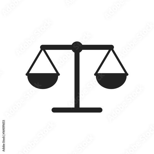 Scale weigher vector icon. Weigher, balance sign illustration.