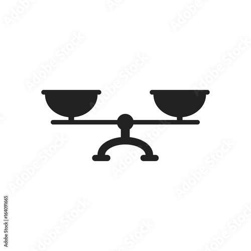 Scale weigher vector icon. Weigher, balance sign illustration.