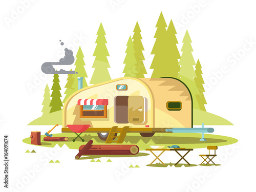 Trailer for travel in forest