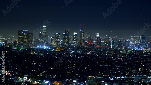 Downtown Los Angeles - aerial view at night
