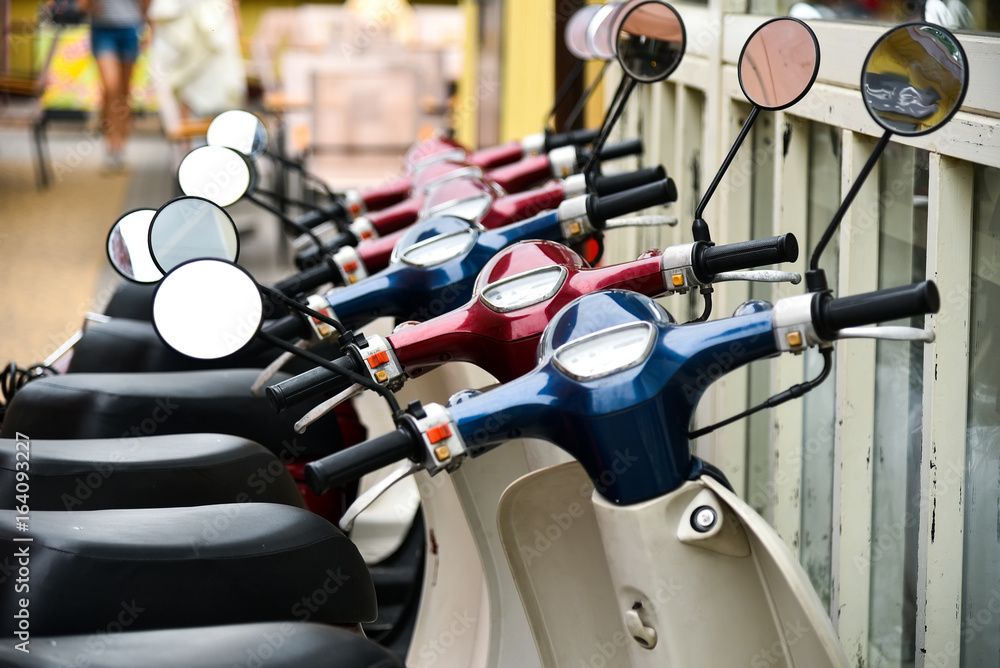 Retro Mopeds in the parking