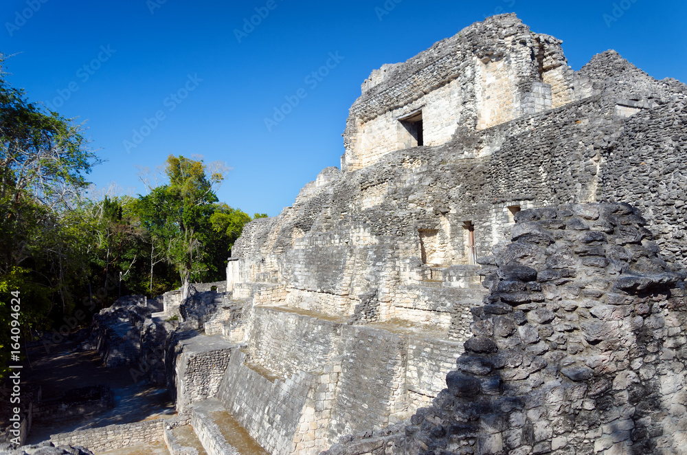 Beatiful Temple in Becan Mayan Ruins