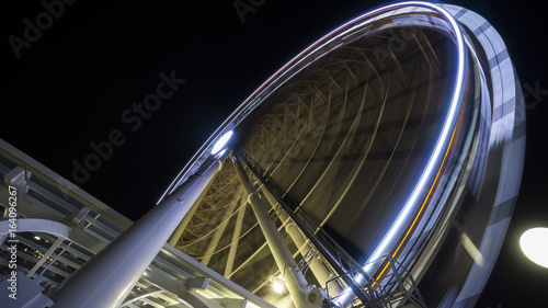 Ferris wheel at night long exposure