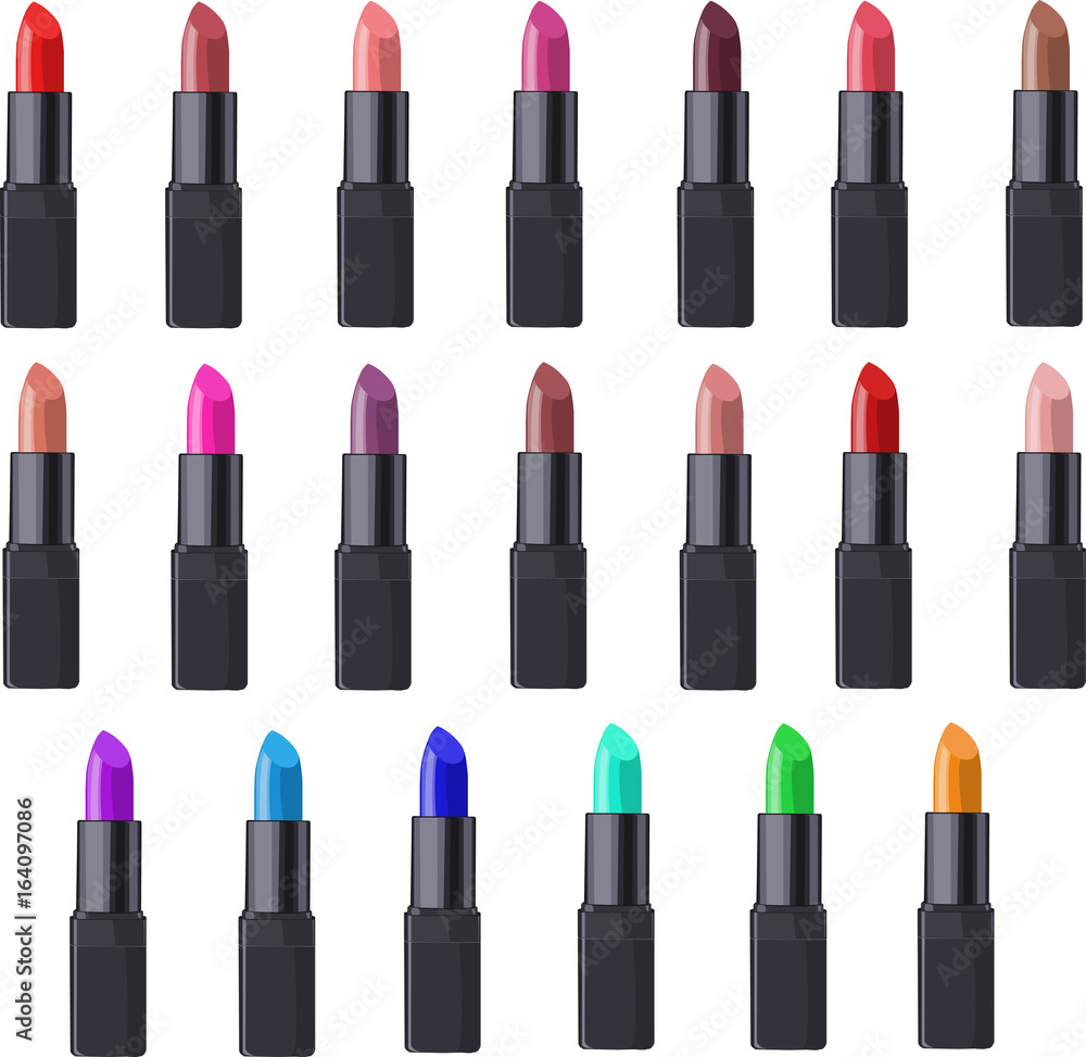 Lipstick Clipart, Makeup Clipart, Cosmetics Clipart Stock Vector