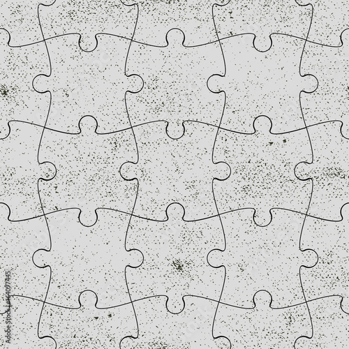 Seamless Jigsaw Puzzle. Vector. Place this pattern above a picture and make 