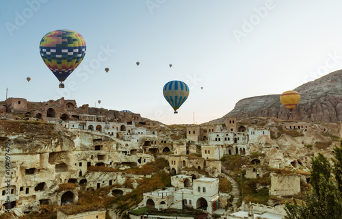 Colorful hot air balloons over Goreme Cappadocia