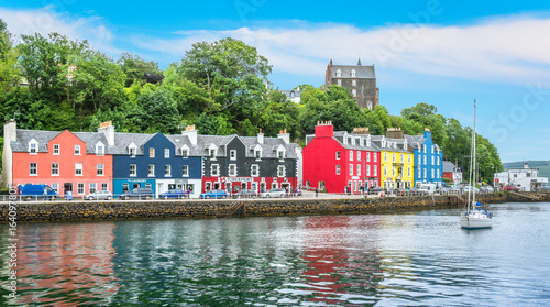 Scenic sight of Tobermory in a sunny morning, Isle of Mull, Scotland. photo