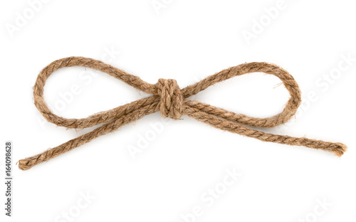 Rope bow knot, isolated on white background. © Sviatlana