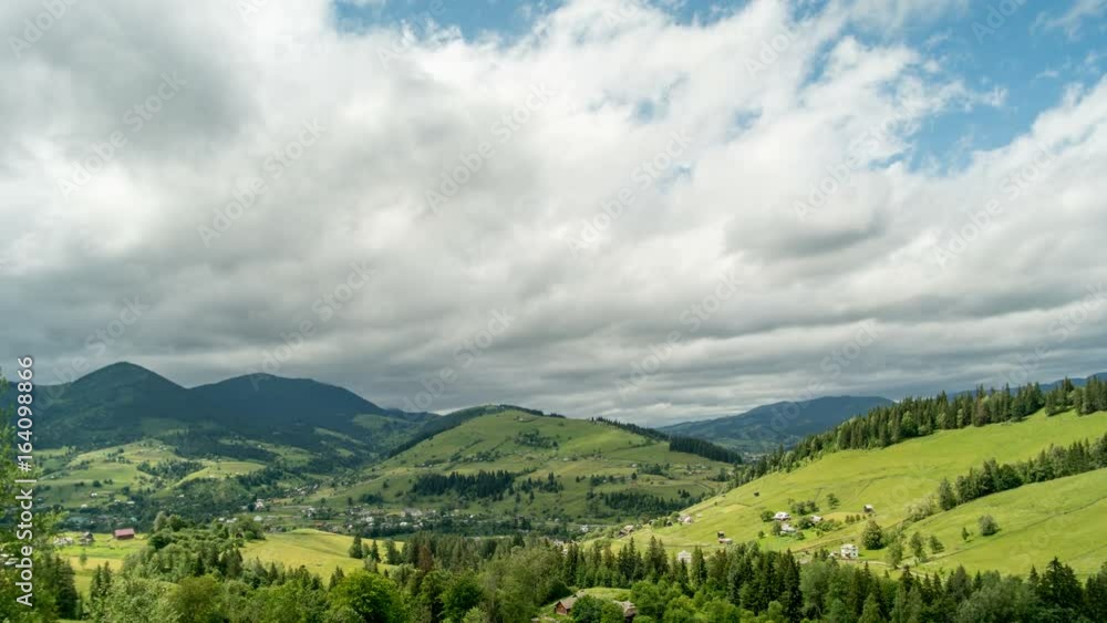 Mountain peaks and cloudy sky. Timelapse. Mountain peaks and cloudy sky. Timelapse.
