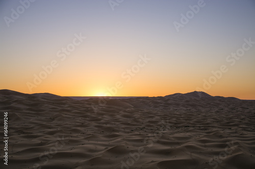 Sunrise over the Sahara desert, Morocco