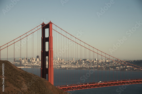 San Francisco downtown and golden gate bridge