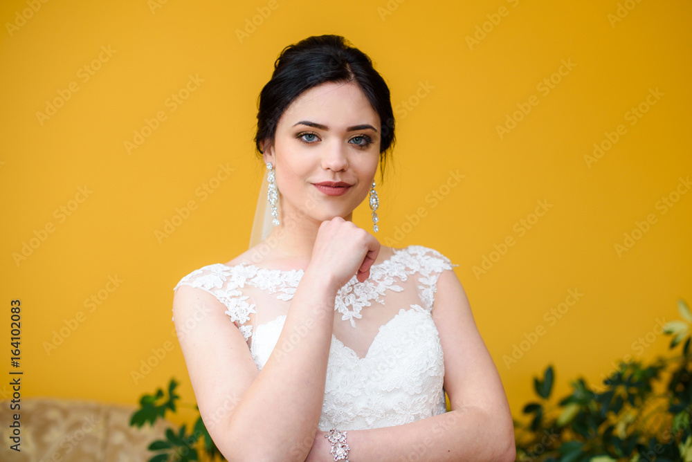 Portrait of the bride with big beautiful eyes Portrait of the bride with big beautiful eyes