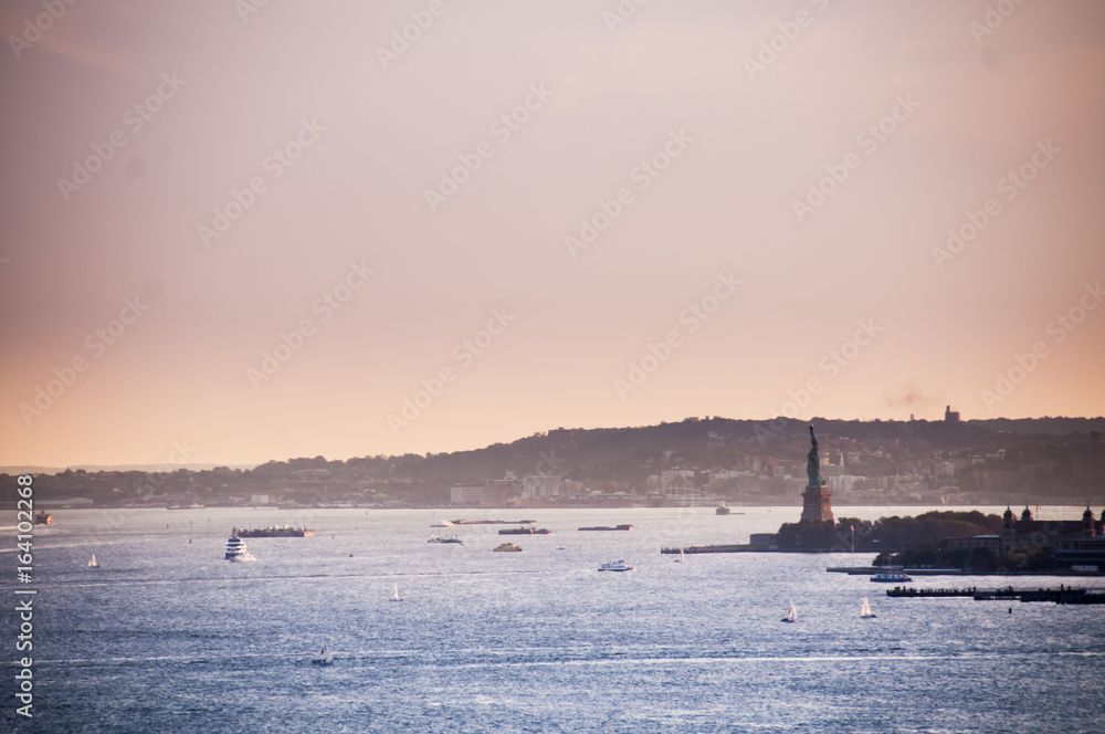 Statue of Liberty at sunset, New York