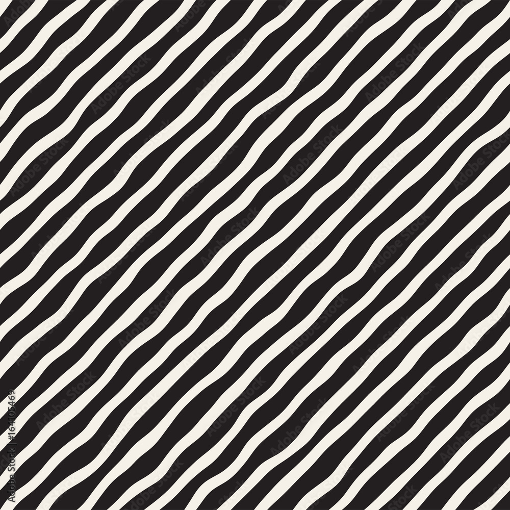 Seamless pattern with hand drawn waves. Abstract background with wavy brush strokes. Black and white freehand lines texture. Seamless pattern with hand drawn waves. Abstract background with wavy brush strokes. Black and white freehand lines texture.