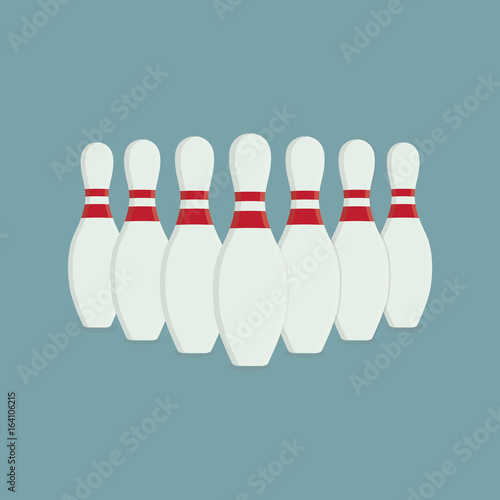 Bowling Pin Illustration. Flat Design of Bowling Game Fototapeta