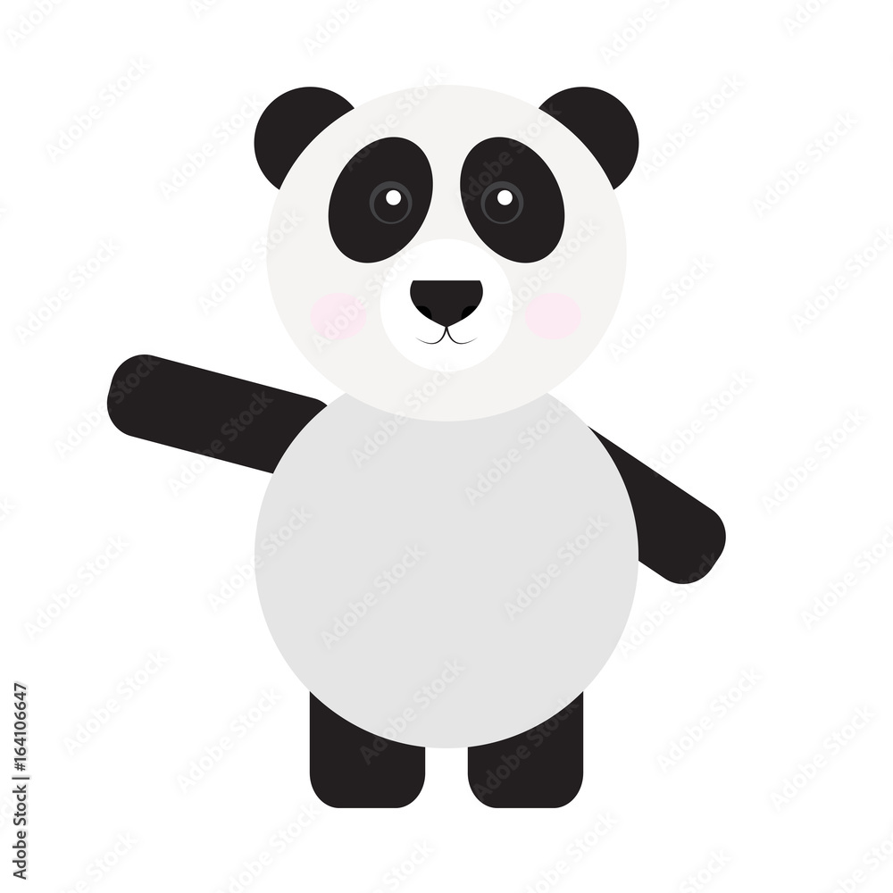 Naklejka premium Isolated cute panda on a white background, Vector illustration