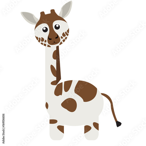 Isolated cute giraffe on a white background  Vector illustration