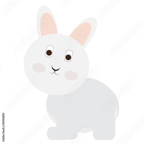 Isolated cute rabbit on a white background, Vector illustration © lar01joka