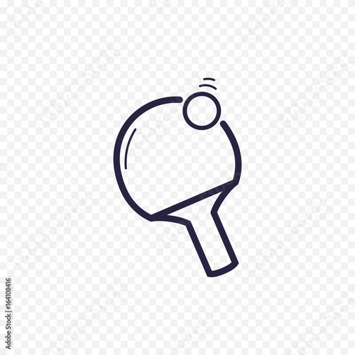 Ping pong racket and ball line icon. Sport game thin linear signs. Outline concept for websites, infographic, mobile applications