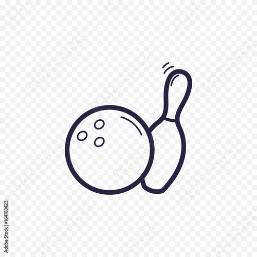 Bowling line icon. Sport game kegling thin linear signs. Outline concept for websites, infographic, mobile applications