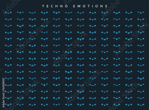 Set techno emotions to create characters. Emoji for Web.