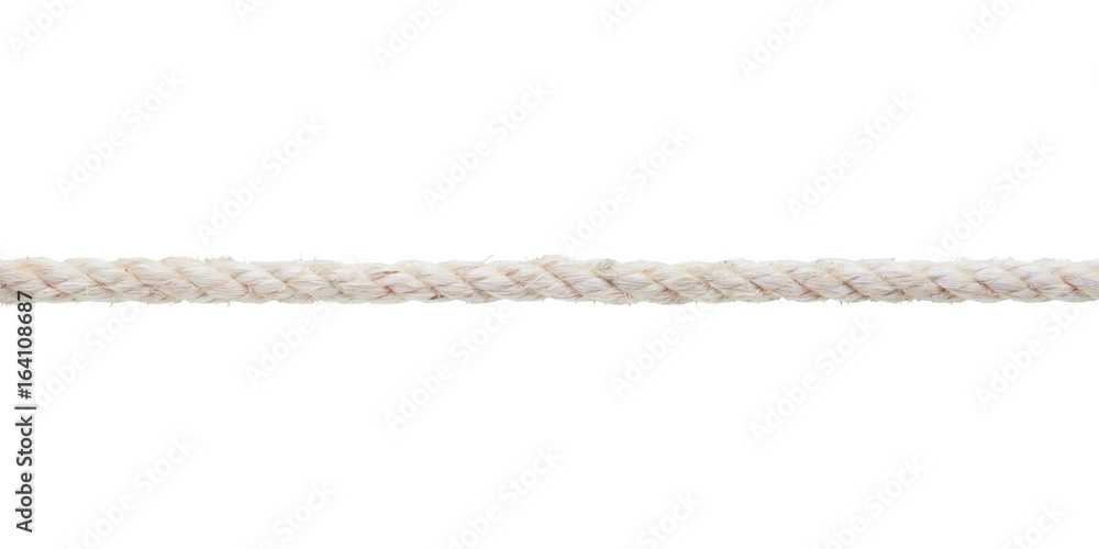 White rough rope close up